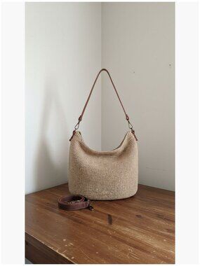 Crochet Hobo Shoulder Bag Handmade Woven Crossbody Purse Large Boho